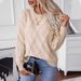 Drizzle Women's Diamond Pullover Sweater Round Neck Loose Fit Autumn Winter New Knitted Top Style_ecoleips.com