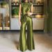 Women's Clothing Summer New Fashion Two-piece Summer Slit Loose Flared Pants Set_ecoleips.com
