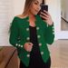 2023 New European And American Women's Clothing Fashion Cuff Small Blazer Double Button Cardigan Top_ecoleips.com