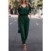 Women's Clothing New V Neck Off Shoulder Casual Comfortable Jumpsuit Basic Style_ecoleips.com