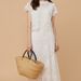 Women's Clothing French Lace Two-Piece Set – Embroidered Blouse & Midi Skirt (One Size, Beige)_ecoleips.com