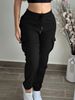 Women's Solid Color Cargo Pants Mid Waist Elastic Waist Drawstring Casual Fashion Polyester Bottoms_ecoleips.com