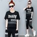 Plus Size Women's Patchwork Two Piece Set Summer Casual Loose Fit Short Sleeved Top And Capri Pants_ecoleips.com