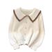 Sweetheart Neckline Knit Cardigan For Women - Soft & Stylish Fall/Winter Pullover With Contrast Color Design_ecoleips.com