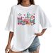 Women's Casual Round Neck T-Shirt Summer Style Versatile Loose Fit Short Sleeve Cartoon Beverage Print Top_ecoleips.com