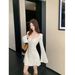 Hollow Lace Flared Sleeve Dress For Women's New Style, Gentle Style, Waist Cinching Temperament, Long Sleeved Dress_ecoleips.com