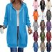 Women's Clothing Long Hoodie, Casual And Versatile Drawstring Long Sleeve Hooded Jacket With Pockets_ecoleips.com
