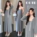 Autumn New Korean Fashion Wear Knitted 2-Piece Maternity Dress_ecoleips.com