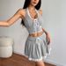 Women's Clothing Casual Sportswear Suits Summer Lace Lace Short Skirt Women's Clothing Halter Neck Sling Two Piece Suit_ecoleips.com
