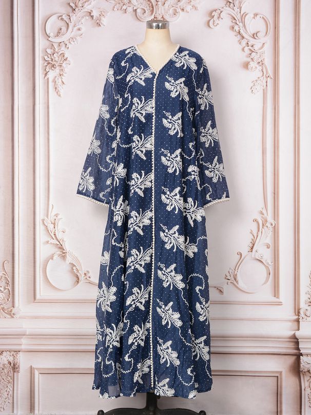 Women’s Clothing Muslim Women's Thin Dress Embroidery Large Size Loose Large Swing Islamic Robe_ecoleips.com