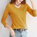 This Loose V-Neck Long-Sleeved Top With A Full-Cut Design Conceals Excess Body Fat Effectively. It's Perfect For Autumn_ecoleips.com