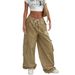 Voya 2026 Women's American Workwear Casual Pants Spring/Summer New Elastic Waist Functional Wide-Leg Long Pants_ecoleips.com