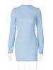 Hugcitar Ribbed O Neck Long Sleeve Elegant Sexy Bodycon Mini Prom Dress Fall Winter Women Y2K Clothes Birthday Party Vacation_ecoleips.com