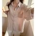 Women's Linen Summer Sun Protection Shirt Long Sleeve Thin Solid Color Loose Fitting High End Luxurious Outerwear_ecoleips.com