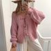 Women's Clothing Elegant V-Neck Tie-Front Knit Cardigan Soft Stylish Long Sleeve Open Front Sweater Lightweight & Versatile For Office & Casual Wear_ecoleips.com