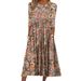 Women's Dress With Floral Print And Pockets, Suitable For Summer Fashion_ecoleips.com