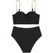 Women's bikini swimsuit sexy split high waist belly covering bikini swimsuit female _ecoleips.com