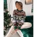girl 2022 European And American Cross-Border Round Neck Loose Five-Color Christmas Theme Jacquard Long Sleeve Women's_ecoleips.com