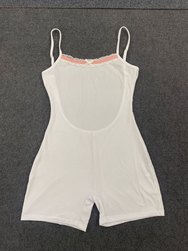 Elegant Solid Color Backless Jumpsuit With Bow Detail, Sleeveless Romper For Women, Stretchy And Flattering Fit_ecoleips.com