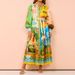 2026 New Spring Women's Clothing European And American Export Fashionable Printed Lantern Sleeve Belted Shirt Dress_ecoleips.com