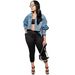 Women's Clothing Irregular Two-Wear Denim Jacket Indigo Blue Solid Workwear Streetwear Metal Buttons Spring/Autumn Fashion_ecoleips.com