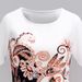 European American Clothing, Fitted Woven Fabric With Digital Positioning Print, Short-sleeved, Fashionable And Elegant,_ecoleips.com