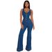 Women's Sexy Denim Jumpsuit With Flared Pants – Casual Suspender Romper For Spring/Summer (Bluish, S-2XL)_ecoleips.com