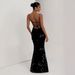 In-stock Floral Evening Dress, Elegant Strapless Slim-fit Sleeveless French-style Backless Solid Color Long Dress For_ecoleips.com