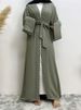 Latest Muslim Abaya Islamic Fashion Women Pearls Kimono Robe Modest Dress Long Elegant Cardigans Clothing Front Open Abaya_ecoleips.com