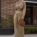 Elegant French Style Women's Clothing Set Long Sleeved Solid Color Shirt And Long Skirt_ecoleips.com