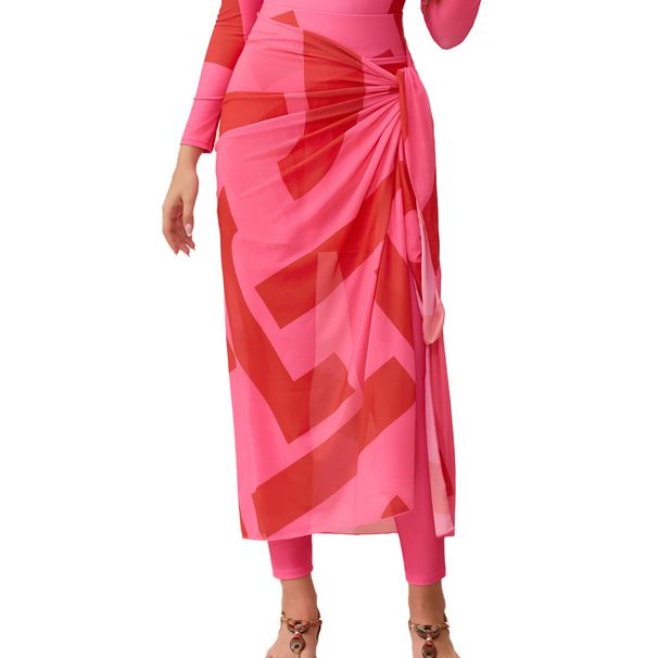 Women's Clothing Long Sleeved Muslim Swimsuit Printed Conservative Beach Swimsuit_ecoleips.com