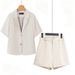 Women's Clothing Two Piece Suit Set Short Sleeved Blazer Simple And Casual Summer New Style Clothing_ecoleips.com