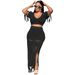 JP1086 Women's Casual Sexy Split Knitted Hand-Crocheted Tassel Two-Piece Set_ecoleips.com