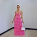 TW881 Halter Neck Slim Fit Striped Print Beach Vacation Dress For Women Sweet And Sexy_ecoleips.com
