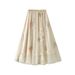 Summer New High Slimming Elastic Waist Large Swing Double Layer Mesh Embroidered Mid-Length Skirt For Women K863_ecoleips.com