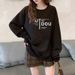 Korean Style Women's Sweatshirt Fleece Lined Thick Casual Loose Top Spring Autumn Winter New Versatile Niche Fashion_ecoleips.com