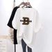 Women's White Loose Short-sleeved T-shirt Women's Large Size Tops New Summer Medium And Long Style T-shirt_ecoleips.com