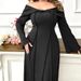 Women's Clothing Large Size Women's Elegant Intellectual Style Dress Autumn And Winter One Shoulder Royal Sister Temperament Midi Dress_ecoleips.com