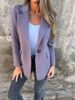 New Women's Casual Wool Lapel Button Pocket Suit Jacket_ecoleips.com