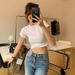 Bottom Slim Short Sleeve T-Shirt Women's Korean Version New Ins Skinny Short Fashion Top Women_ecoleips.com