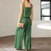 New Cross-border Foreign Trade Women's Clothing . Square-neck Sleeveless Camisole Wide-leg Long Pants Cotton-linen_ecoleips.com
