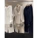 Women's Linen-Blend Polo Shirt & Wide-Leg Pants Set – Breathable Summer Outfit In Beige, White & Navy | Relaxed Fit With Korean Aesthetic_ecoleips.com