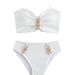 Women's Clothing New Fashion Sexy Design Halter Neck Metal Accessories Simple And Elegant Temperament Bikini Swimsuit Suit_ecoleips.com