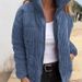 Women's Corduroy Stand Collar Long Sleeve Short Pocket Jacket - Autumn Winter Casual Outerwear (Orange, Navy, Green, Black, Gray, Brown, Blue, Red)_ecoleips.com