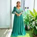 Women's Clothing Plus Size Sequined Dress Long Skirt Chiffon Flower Dress_ecoleips.com