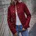 2024 Women's Casual Fashion Autumn/Winter New Button-Decorated Stand-Up Collar Long-Sleeve Solid Color Cardigan Blazer_ecoleips.com