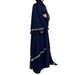 Women's Clothing New Chiffon Diamond Stripe Big Trumpet Sleeve Long Skirt Robe Dress Female Cardigan Suit National Costume 4618_ecoleips.com