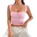 Women's Clothing Sexy Backless Slim Fit Tank Top For Women Design Subtle Front Ruffles Hot Girl Design Trendy Top_ecoleips.com