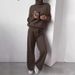 Casual Fashion Suit For Women 2025 Autumn Winter High Neck Solid Color Sweater Knit_ecoleips.com