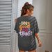 Women's Casual Black T-Shirt Simple round Neck Short Sleeve Breathable Cotton Polyester Top Loose Fit Back Print for Spring/Autumn Summer_ecoleips.com